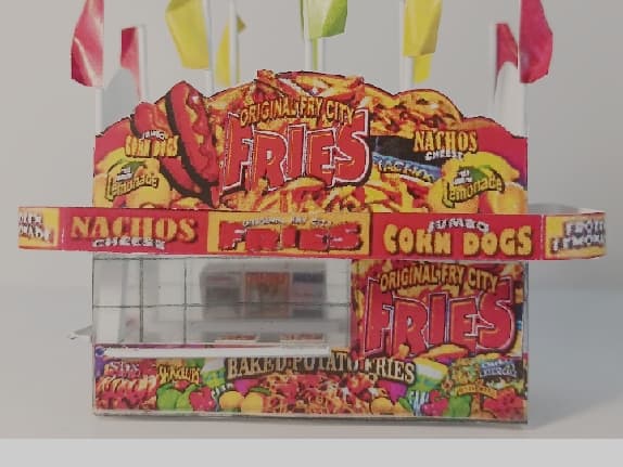 Ho Scale Original Fry City Fried Food Stand