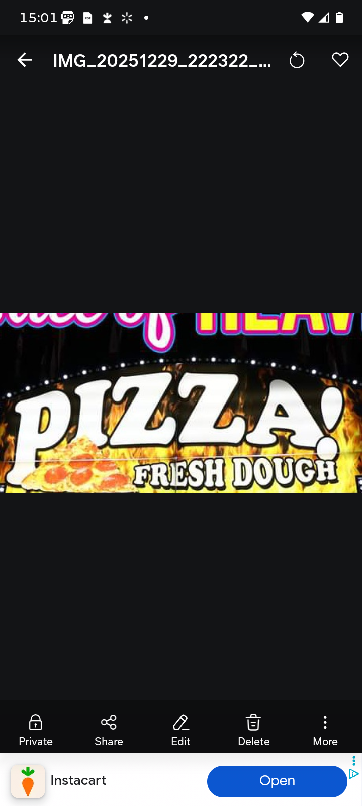 Pizza Black Trailer - Front View (Long Side) - Fresh Dough